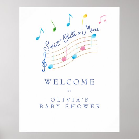 Sweet Child of Mine Musical Baby Shower Poster (Vorne)
