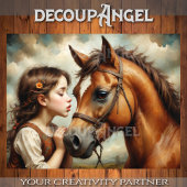 Sweet Child und ihr Pony Decoupage Seidenpapier