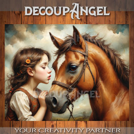 Sweet Child und ihr Pony Decoupage Seidenpapier