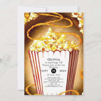 Sweet Children's Popcorn zum Geburtstag Einladung