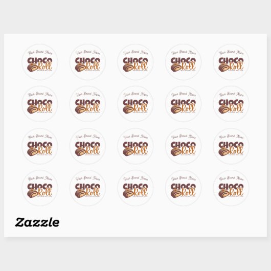 Sweet Choco Roll Bakery Shop Logo Sticker (Blatt)