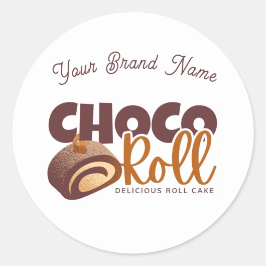 Sweet Choco Roll Bakery Shop Logo Sticker (Vorderseite)