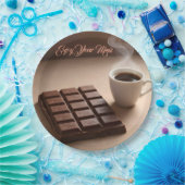 Sweet Chocolate Bar And Coffee Cup Custom Pappteller (Party)
