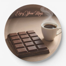Sweet Chocolate Bar And Coffee Cup Custom Pappteller
