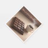 Sweet Chocolate Bar And Coffee Cup Custom Serviette (Ecke)