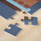 Sweet, Chocolate Birthday Cake: blue-gray Puzzle (Seite)