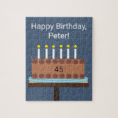Sweet, Chocolate Birthday Cake: blue-gray Puzzle (Vertikal)