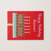 Sweet, Chocolate Birthday Cake: Red Puzzle (Horizontal)