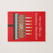 Sweet, Chocolate Birthday Cake - Swahili: Red Puzzle (Horizontal)