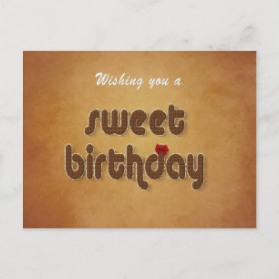 Sweet Chocolate Birthday Wish - Postcard Postkarte