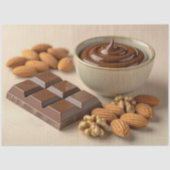 Sweet Chocolate, Chocolate Paste Bowl And Raw Nuts Seidenpapier (Vorderseite)
