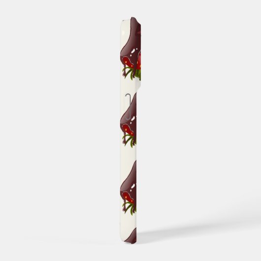 Sweet Chocolate Covered Strawberry Pattern Cream iPhone Hülle (Rechte Seite)