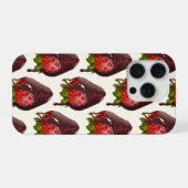 Sweet Chocolate Covered Strawberry Pattern Cream iPhone Hülle (Rückseite (Horizontal))