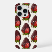 Sweet Chocolate Covered Strawberry Pattern Cream iPhone Hülle (Rückseite)