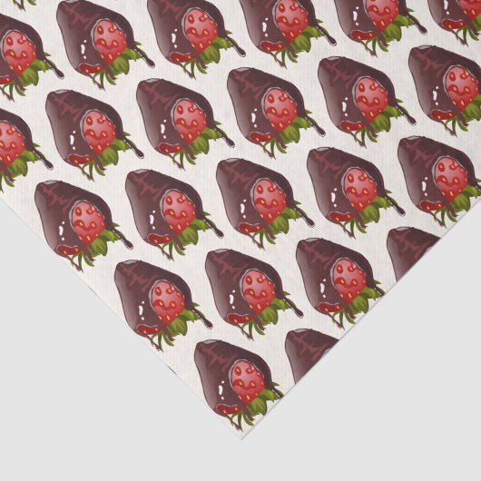 Sweet Chocolate Covered Strawberry Pattern Premium Seidenpapier (Ausschnitt)