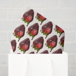 Sweet Chocolate Covered Strawberry Pattern Premium Seidenpapier