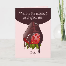 Sweet Chocolate Covered Strawberry Photo Valentine Karte
