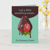 Sweet Chocolate Covered Strawberry Thinking of You Karte (Gelbe Blume)
