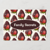 Sweet Chocolate Dipped Strawberry Cute Recipe Mitteilungskarte (Rückseite)