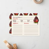 Sweet Chocolate Dipped Strawberry Cute Recipe Mitteilungskarte (Vorderseite/Rückseite Beispiel)