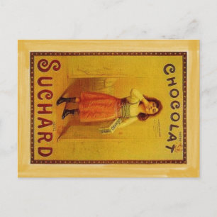 Sweet Chocolate Girl on Vintag Postkarte