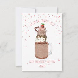 Sweet Chocolate Milkshake Classroom Valentine Karte