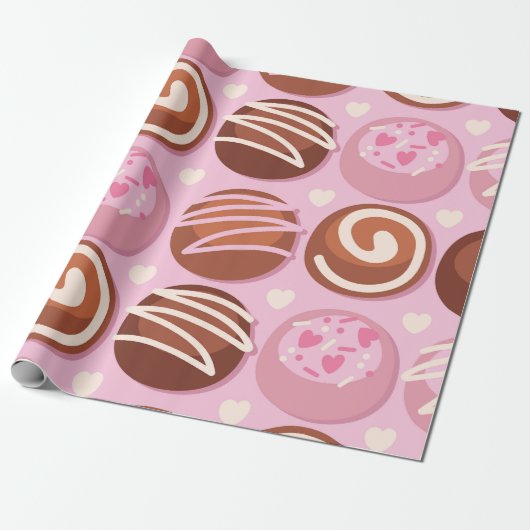 Sweet Chocolate Truffle Muster Geschenkpapier (Ungerollt)