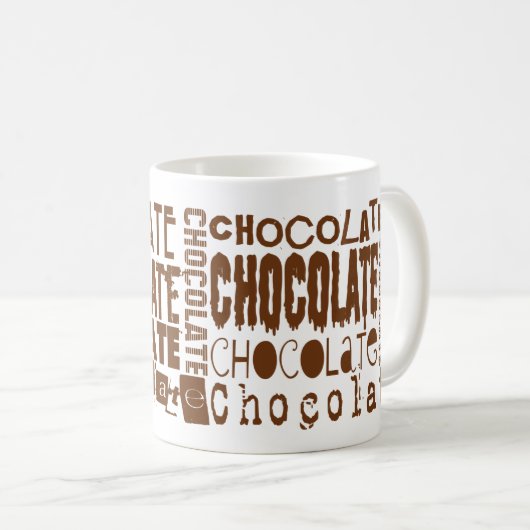 Sweet Chocolate Typografy Tasse (VorderseiteRechts)