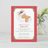 Sweet Christmas Baby Shower Invitation Baby Deh Einladung (Stehend Vorderseite)