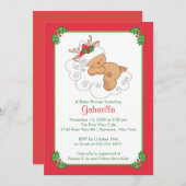 Sweet Christmas Baby Shower Invitation Baby Deh Einladung (Vorne/Hinten)