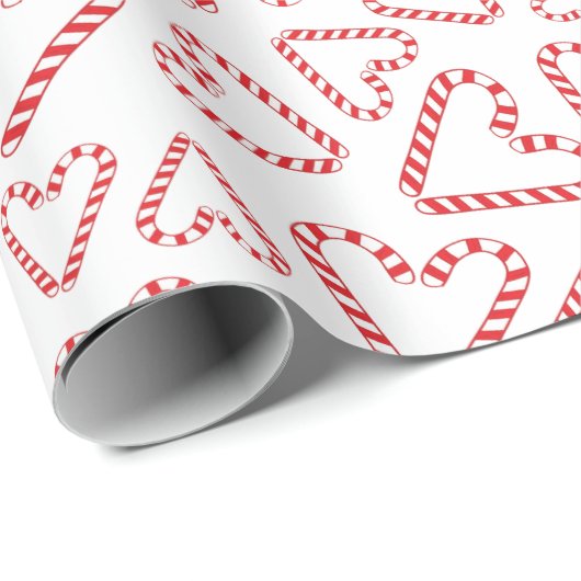 Sweet Christmas Candy Canes White Seamless Geschenkpapier (Rolleneckpunkt)