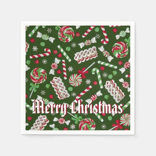 Sweet Christmas Candy Pattern Napkins 2 Serviette (Vorderseite)