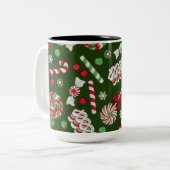 Sweet Christmas Candy Pattern Tasse (Vorderseite Links)