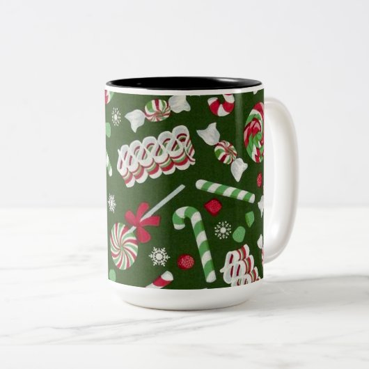 Sweet Christmas Candy Pattern Tasse (VorderseiteRechts)