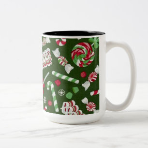 Sweet Christmas Candy Pattern Tasse