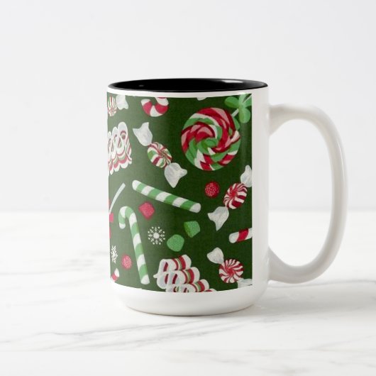 Sweet Christmas Candy Pattern Tasse (Rechts)