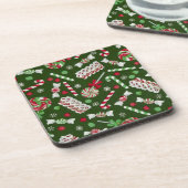 Sweet Christmas Candy Pattern Untersetzer (Linke Seite)