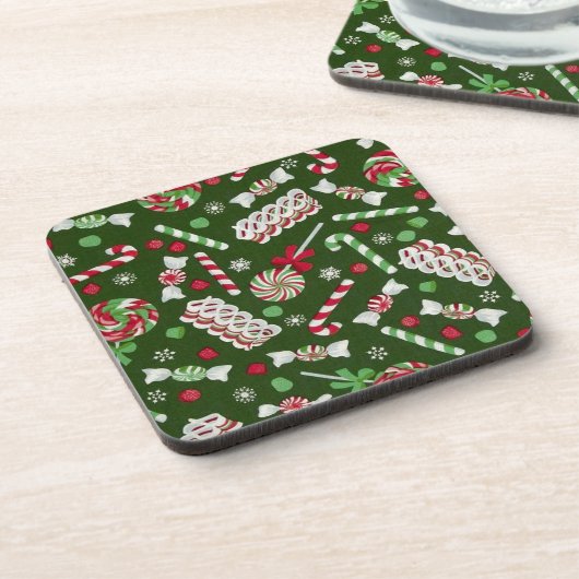 Sweet Christmas Candy Pattern Untersetzer (Linke Seite)