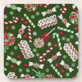 Sweet Christmas Candy Pattern Untersetzer (Vorderseite)