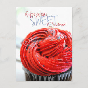 Sweet Christmas Cupcake Postcard Feiertagspostkarte