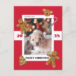 Sweet Christmas custom photo cute pet Feiertagspostkarte