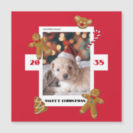 Sweet Christmas custom photo cute pet Magnetkarte