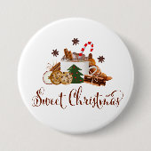Sweet Christmas Frappuccino Cookie Cinnamon Kunst Button (Vorderseite)
