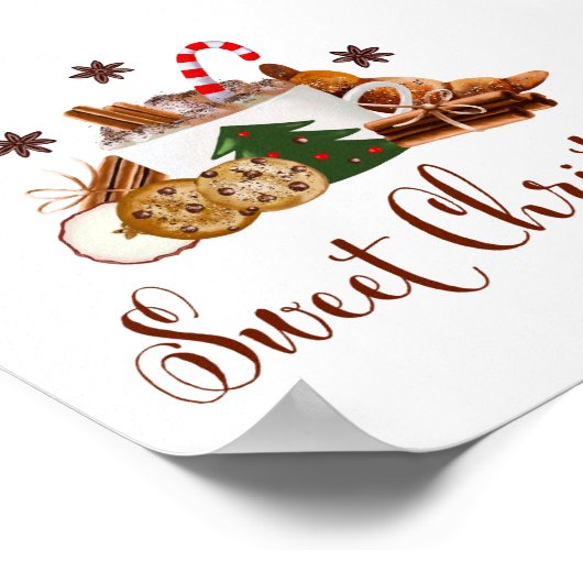 Sweet Christmas Frappuccino Cookie Cinnamon Kunst Poster (Ecke)