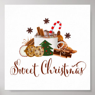 Sweet Christmas Frappuccino Cookie Cinnamon Kunst Poster