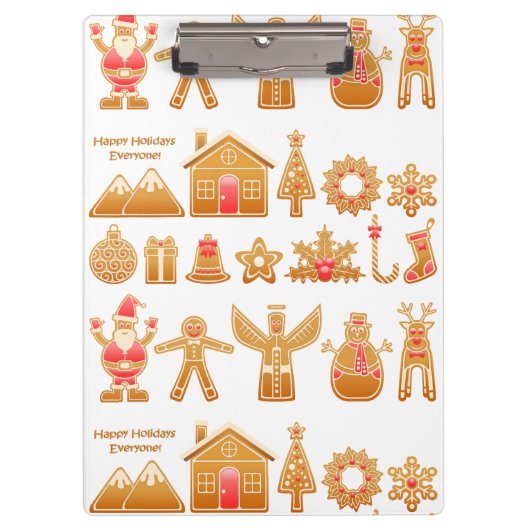 Sweet Christmas Gingerbread Design Klemmbrett (Vorderseite)