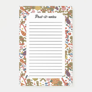 Sweet Christmas Gingerbread Man Candy Cane Delight Post-it Klebezettel