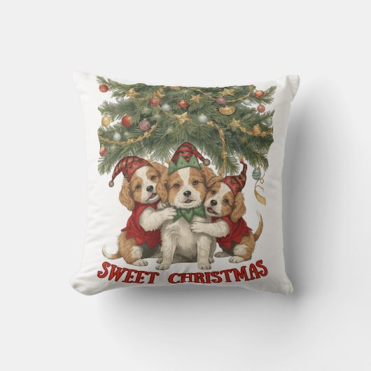 Sweet Christmas Hug – Merry Dogs and Holiday Cheer Kissen (Vorderseite)