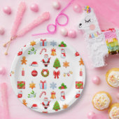 Sweet Christmas Icons Design Pappteller (Party)