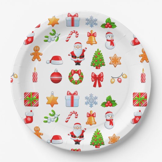 Sweet Christmas Icons Design Pappteller (Vorderseite)
